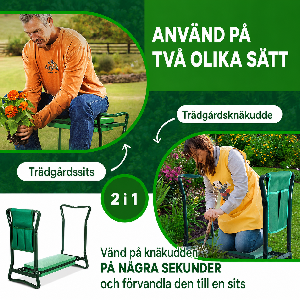 TrädgårdsPallen™ - Gör trädgårdsarbete bekvämt igen